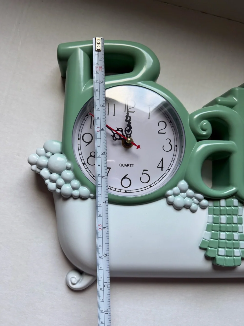 Vintage 80s Mint Green Quartz Wall Clock Works Great